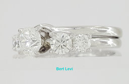 The LEO Round Diamond Engagement Ring & Band Set 14K White Gold 1.33 ct