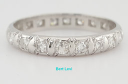 Art Deco Single Cut Diamond Platinum Eternity 0.63 ct Wedding Band Ring