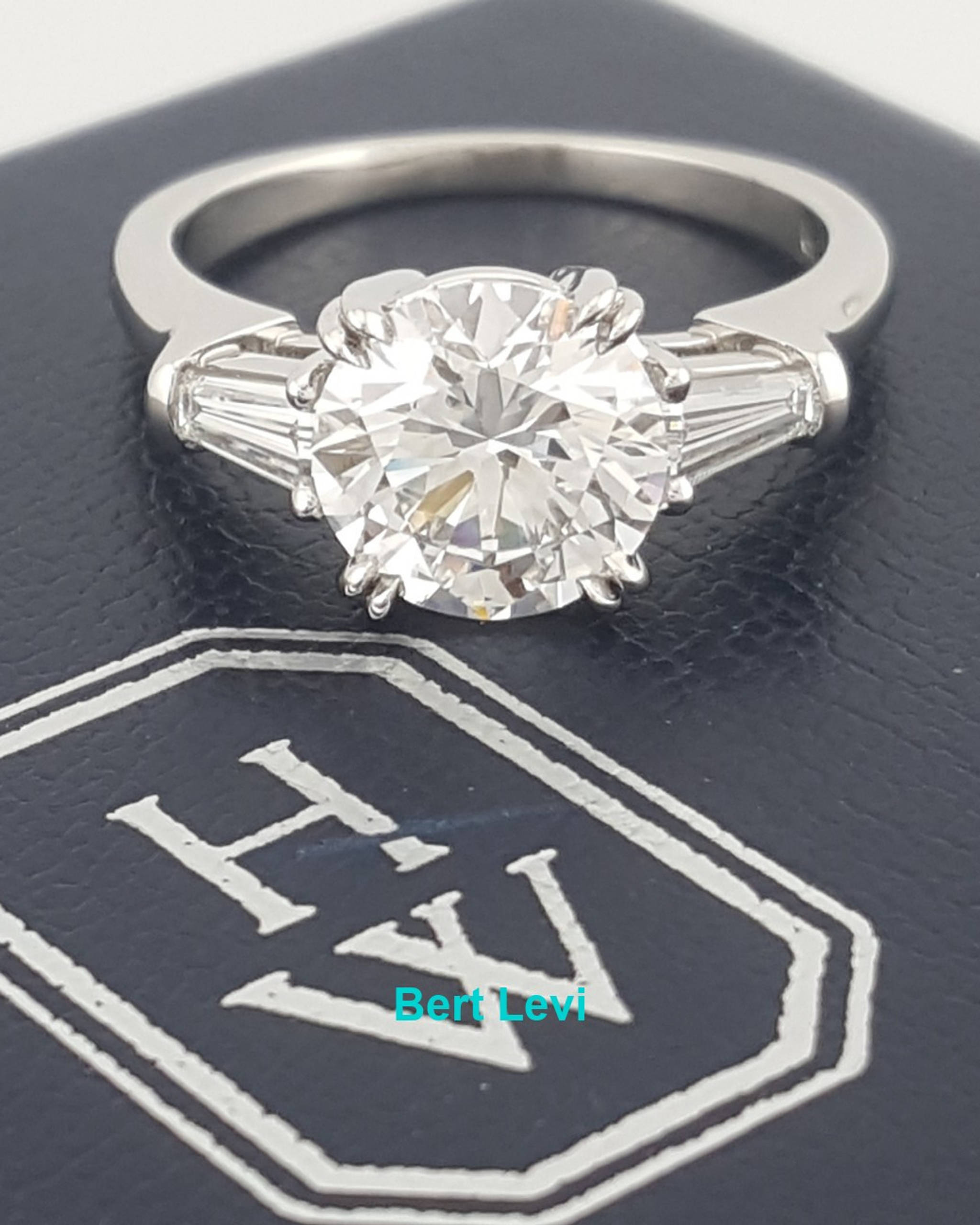 Harry Winston Classic Round Diamond Three Stone Engagement Ring 2.4 ct Rtl $66K