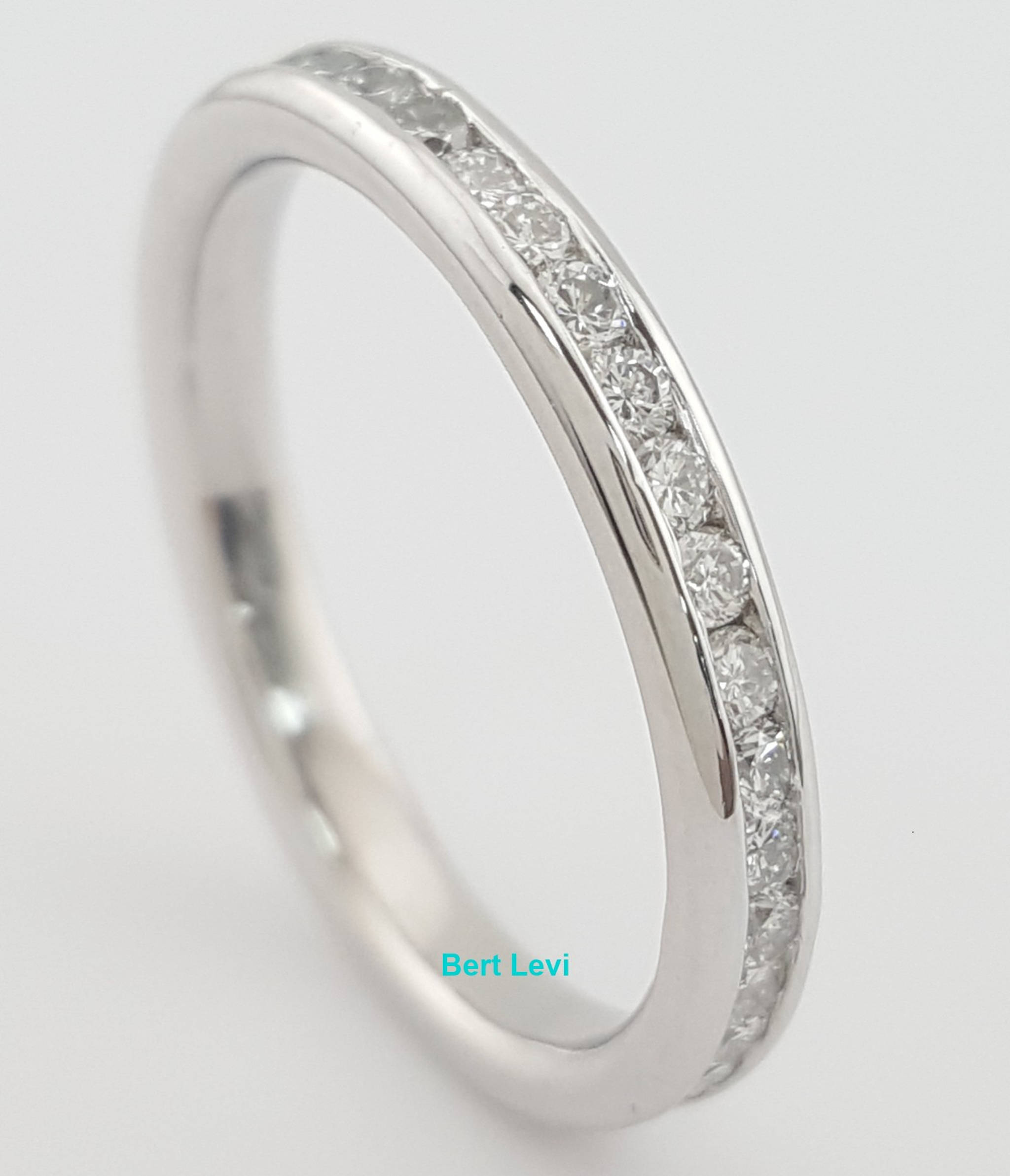 Round Diamond Eternity Channel Set Wedding Ring 0.65 ct 2.7 mm Platinum