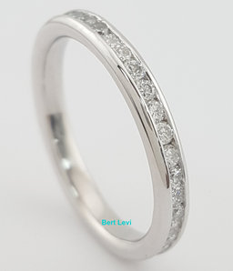 Round Diamond Eternity Channel Set Wedding Ring 0.65 ct 2.7 mm Platinum
