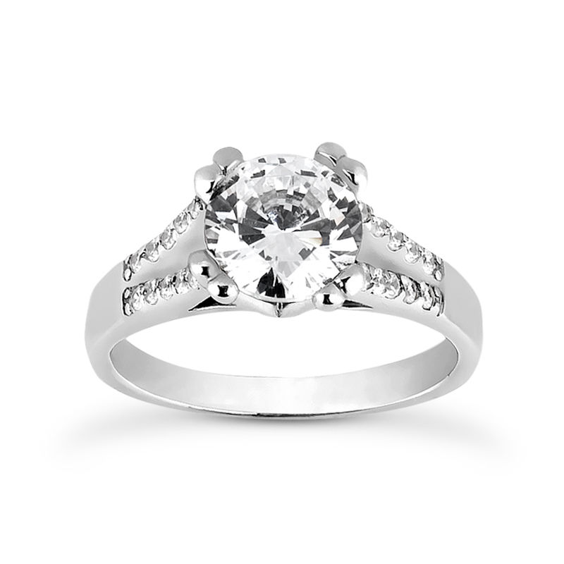 Ladies 14KT White Gold Platinum Fancy Engagement Ring ENR462-1.25