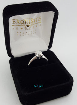 0.45 ct Vintage 14K White Gold Round Cut Diamond Solitaire Engagement Ring 