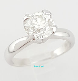 Antique Old European Cut Diamond Solitaire Engagement Ring 1.58 ct Platinum