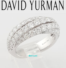 David Yurman Floating Diamond Ring 18k White Gold 8.2 mm 2.23 ct Retail $14,500