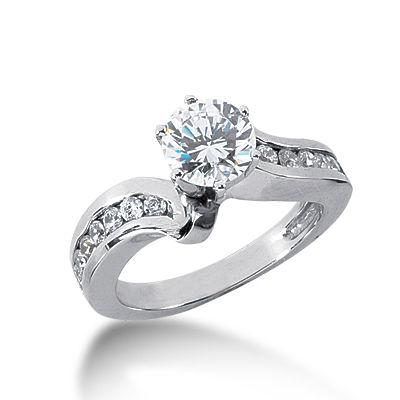 Ladies 14KT White Gold Platinum Fancy Engagement Ring ENR1632