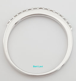 Round Diamond Wedding Shared-Prong Band 0.15 ct 18k White Gold 1.5 mm 1.8 Grams