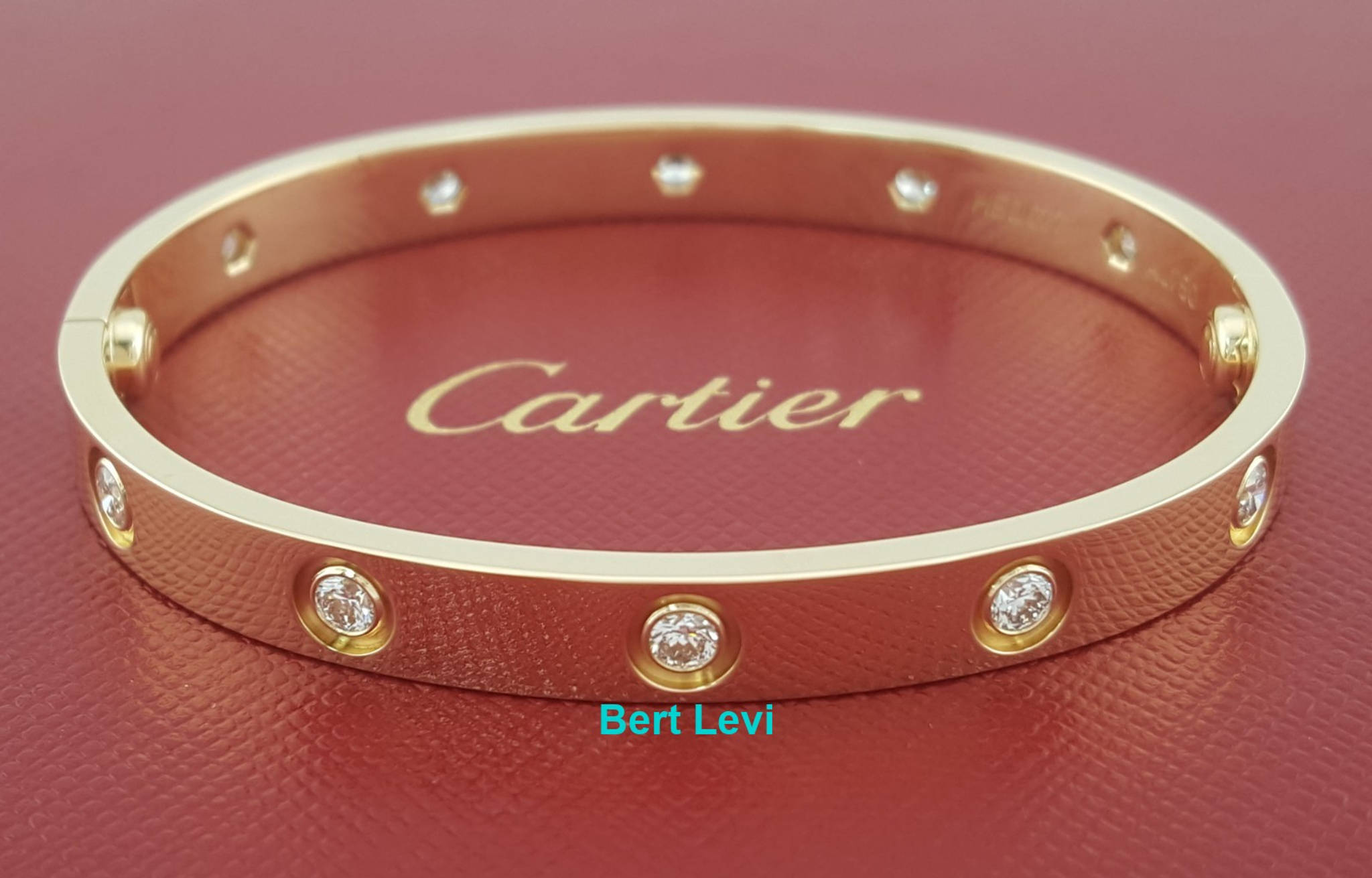 Cartier LOVE 18K Yellow Gold 10 Diamonds 0.96 ct Bracelet SZ 16 Rtl $19,200
