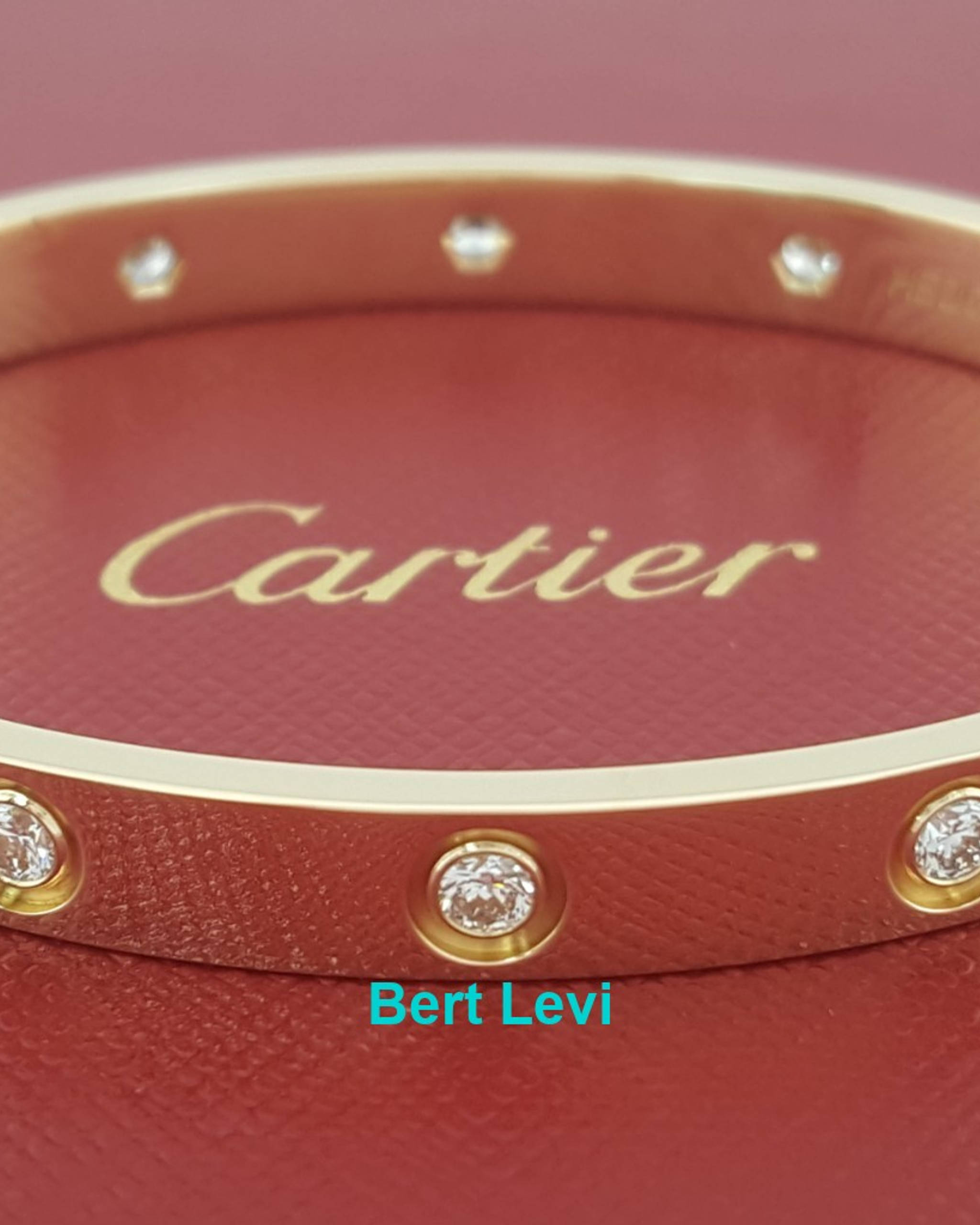 Cartier LOVE 18K Yellow Gold 10 Diamonds 0.96 ct Bracelet SZ 16 Rtl $19,200