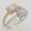 Thumbnail: Baguette Round Diamond 18k Rose White Gold By-Pass Halo Ring 0.76 ct Rtl $3,350