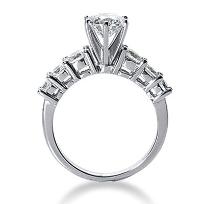 Thumbnail: Ladies 14KT White Gold Platinum Fancy Engagement Ring ENR2728