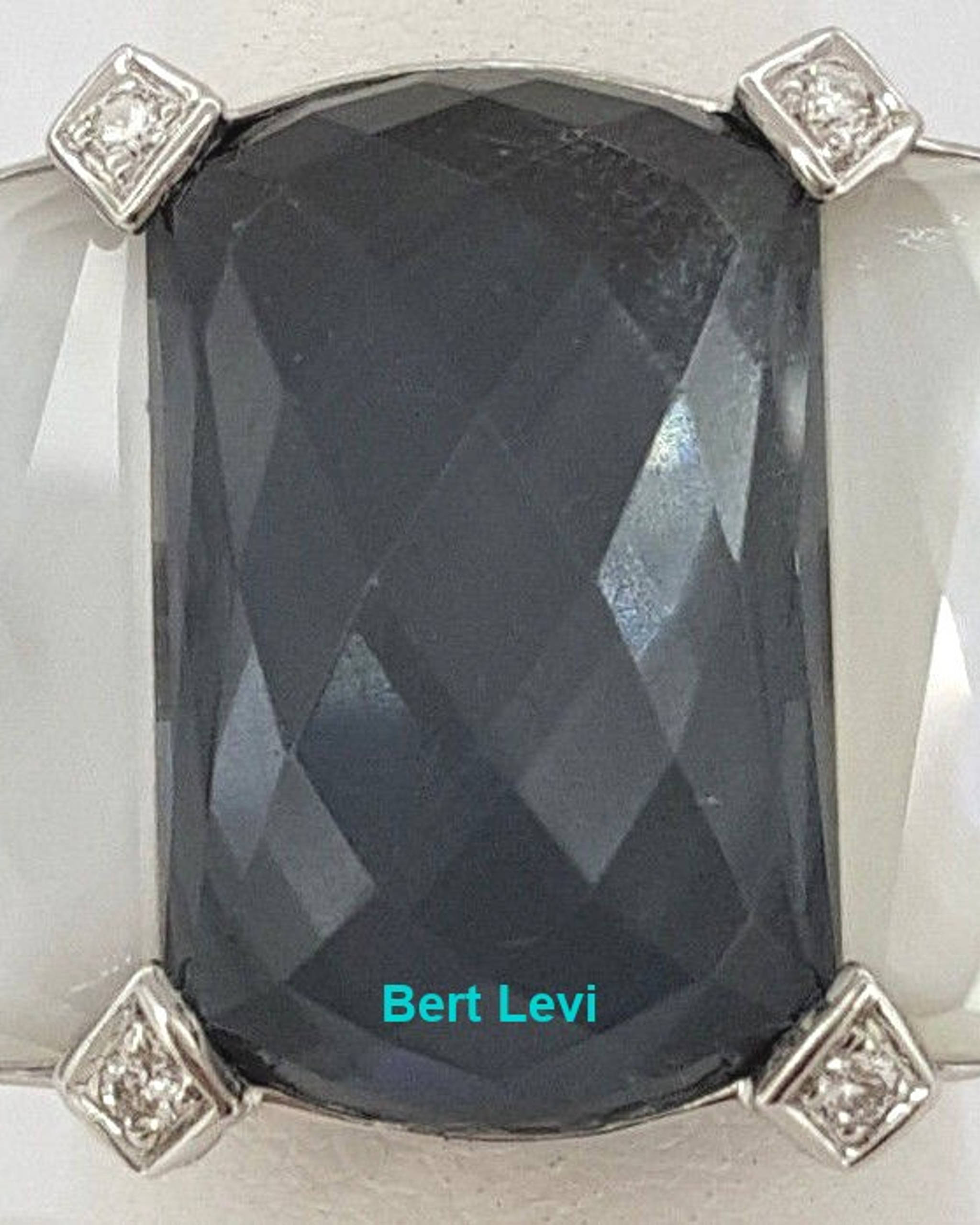 Stephen Webster Poison Ivy Threesome Quartz Hematite MOP Diamond 18K W Gold Ring