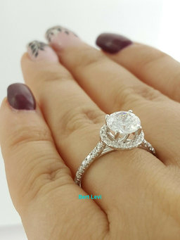 Uneek USM08RD-7RD Halo 14K White Gold Semi-Mount 0.37 ct  Engagement Ring