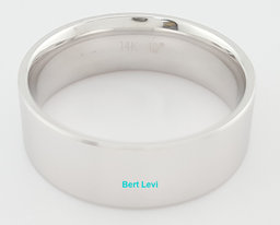 Men's 14k White Gold Wedding Band Ring 7.5 mm 9.5 grams Size 10