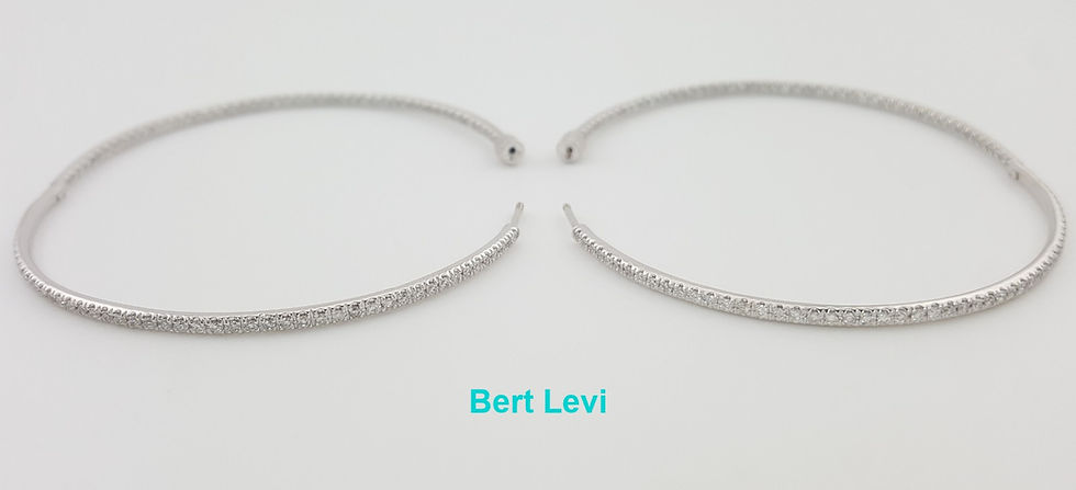 Thumbnail: Inside Out Hoop Diamond Earrings 2 ct 14k White Gold 2.45" 14.7 Grams Rtl $6K