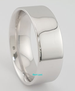 Men's 14k White Gold Wedding Band Ring 7.5 mm 9.5 grams Size 10
