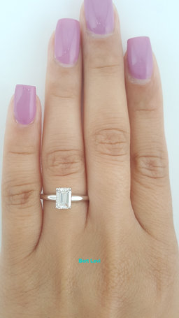 Emerald Cut Diamond Solitaire Engagement Ring 0.96 ct 14k White Gold Rtl $8K