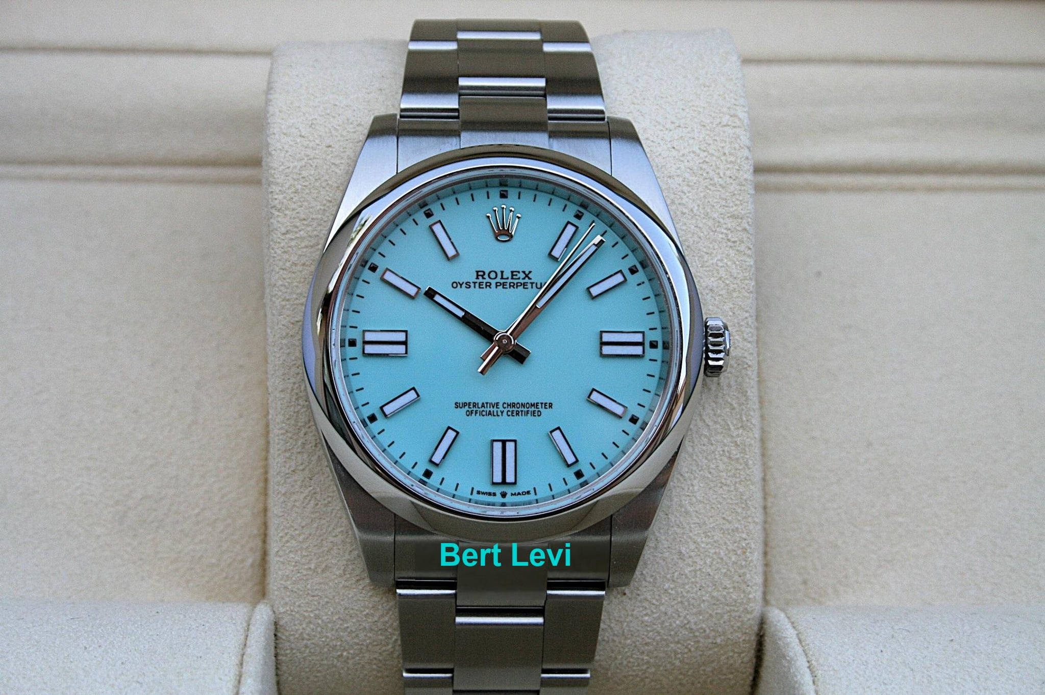 ROLEX 124300 OYSTER PERPETUAL WATCH TIFFANY BLUE DIAL CPO