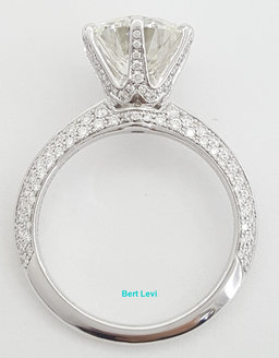 Tiffany & Co Solitaire Pave Diamond Engagement Ring 2.89 ct H/VVS1 Rtl $90K