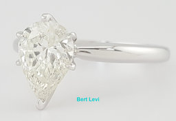 Pear Diamond Solitaire Engagement Ring 14k White Gold 1.49 ct Rtl $6,500