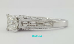 Princess Diamond Engagement Ring 1.67 ct 14K White Gold H/SI2 Retail $9,395