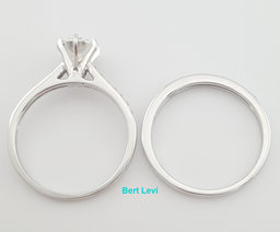 Round Brilliant Diamond Engagement Ring Set 1.36 ct 14k White Gold Retail $8K