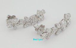 Marquise Pear Princess Baguette Round Diamond Dangle Earrings 3.52ct 18K Gold