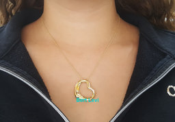 Tiffany & Co Elsa Peretti  Open Heart Pendant 18K Yellow Gold 18" 27.6mm