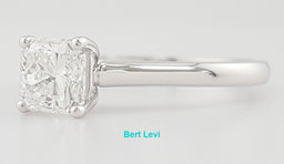 Radiant Cut Diamond Solitaire Engagement Ring 0.9 ct Plat & 18k W Gold Rtl $6.3K