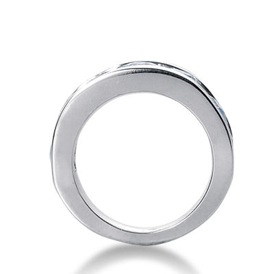 Thumbnail: Ladies 14KT White Gold Platinum Princess Cut Diamond Wedding Band WB2424