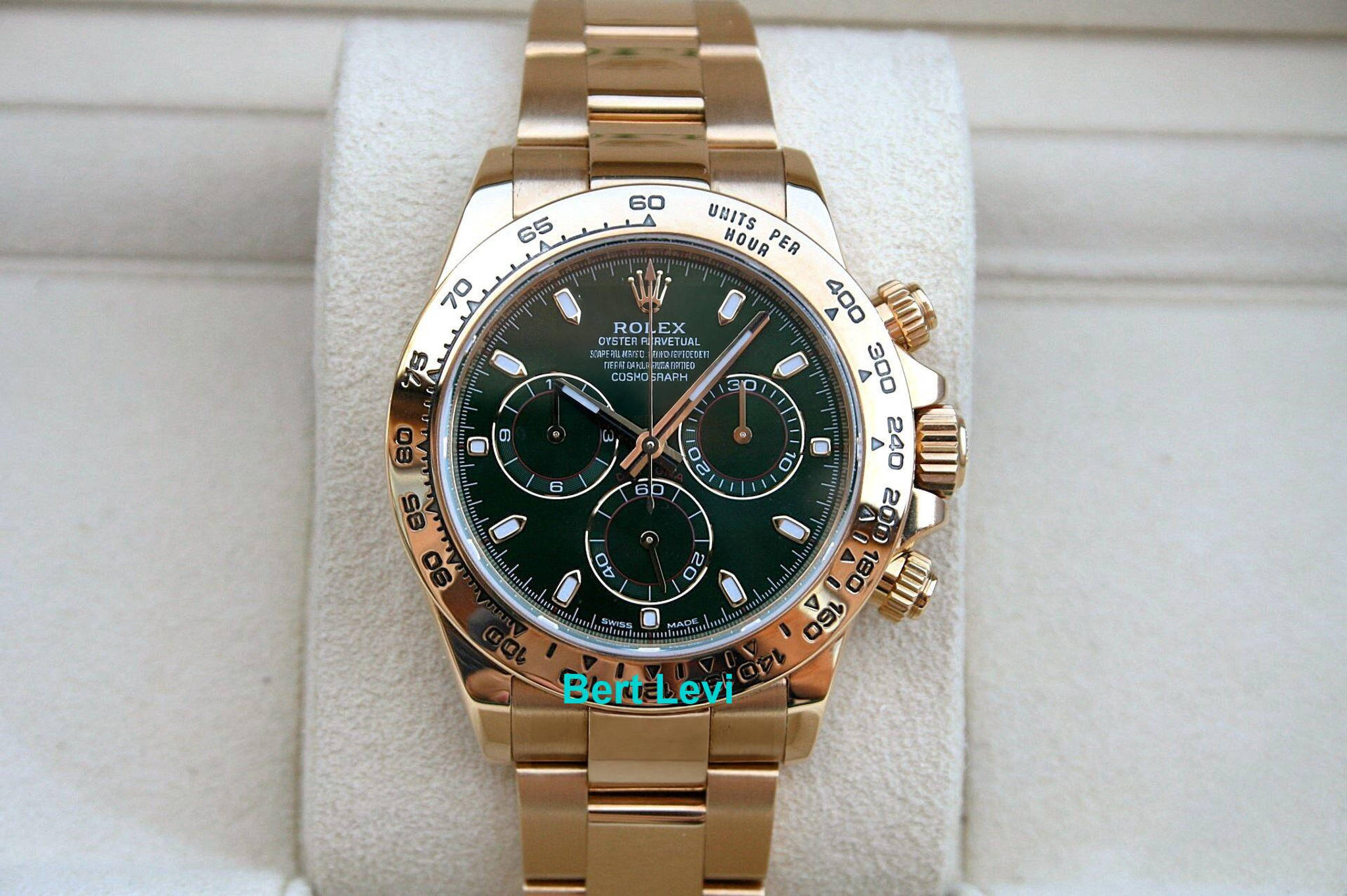 ROLEX 116508 DAYTONA WATCH 18K GOLD JOHN MAYER GREEN DIAL