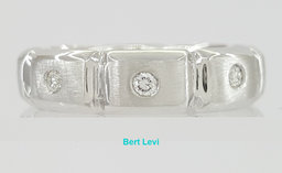Men's 14k White Gold 0.32 ct Round Cut Diamond Eternity Wedding Band Ring 6 mm