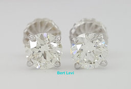 Natural Round Brilliant Cut Diamond Stud Earrings 1.62 ct GIA Retail $13K