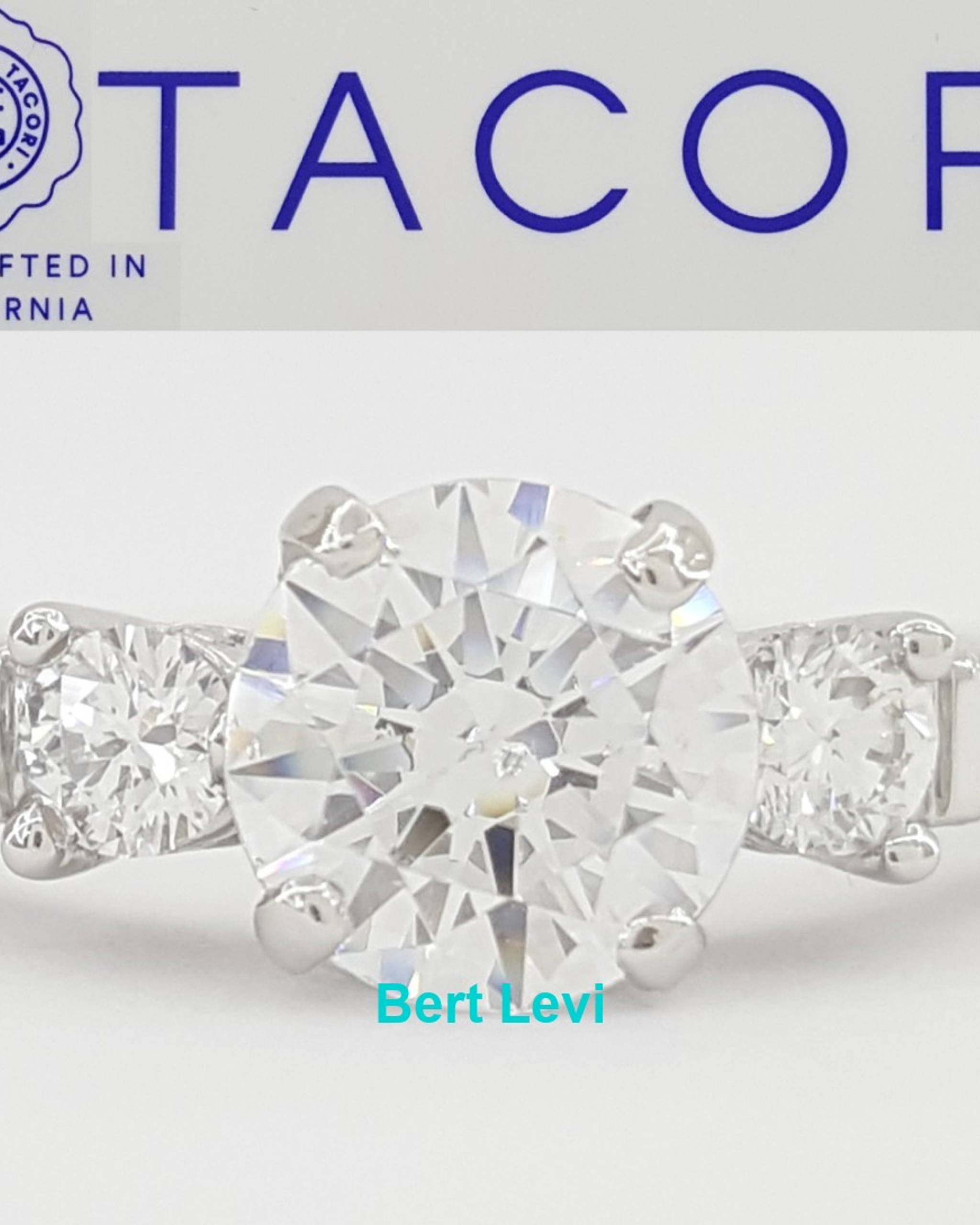 Tacori Crescent Platinum & 18k Semi-Mount Engagement Ring 0.31ct Retail $3,980