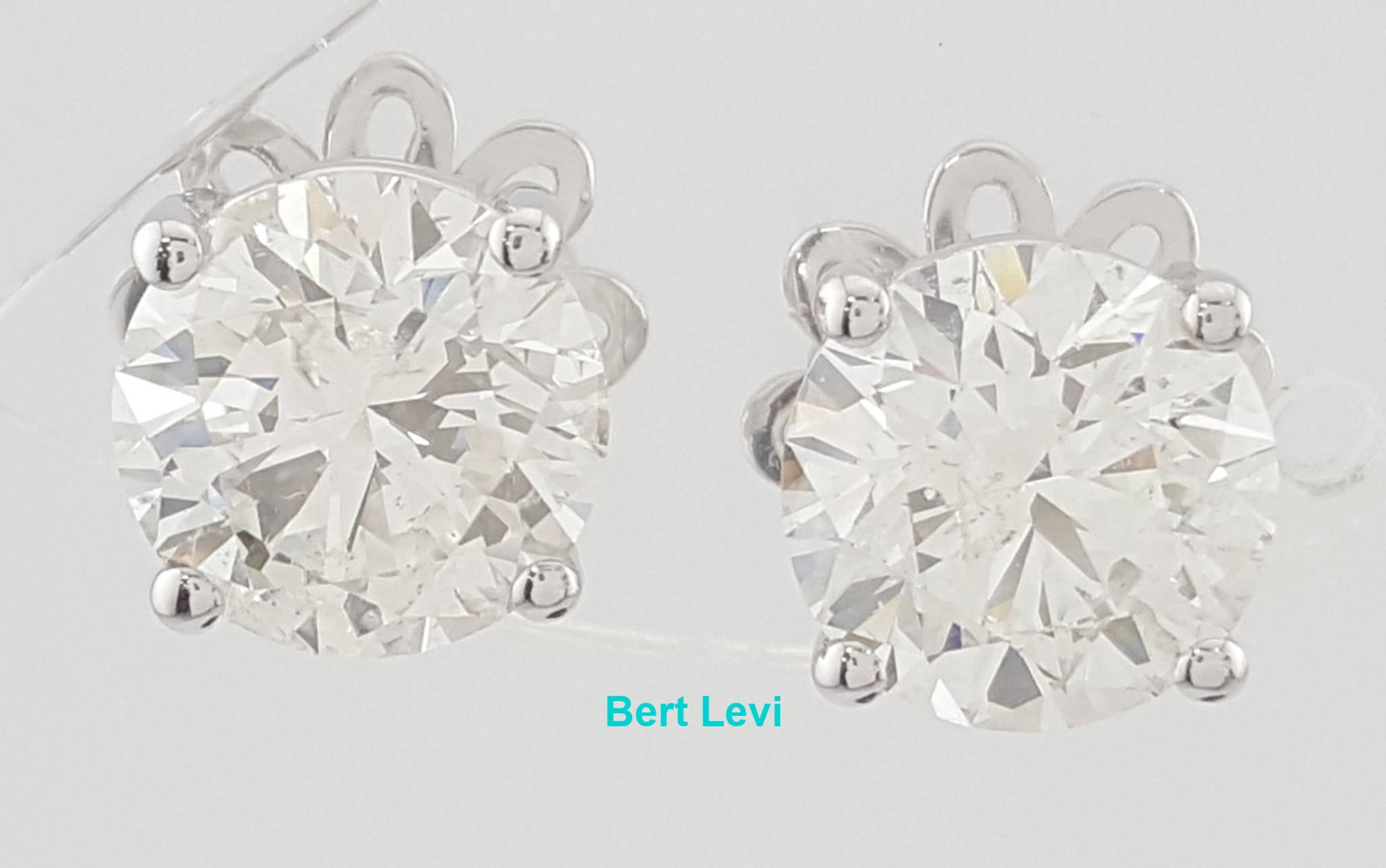 Natural Round Brilliant Cut Diamond Stud Earrings 5 ct 18k White Gold Rtl $65K