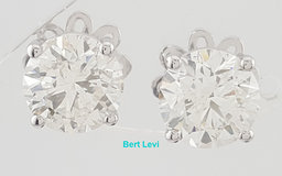 Natural Round Brilliant Cut Diamond Stud Earrings 5 ct 18k White Gold Rtl $65K