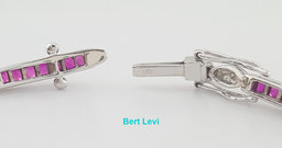 Ruby & Diamond 18k White Gold Bracelet 2 ct 7.25" Retail $4,495