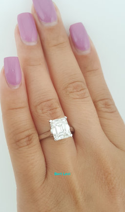Tiffany & Co Emerald Diamond Solitaire Engagement Ring 3.1 ct Plat Rtl $120K