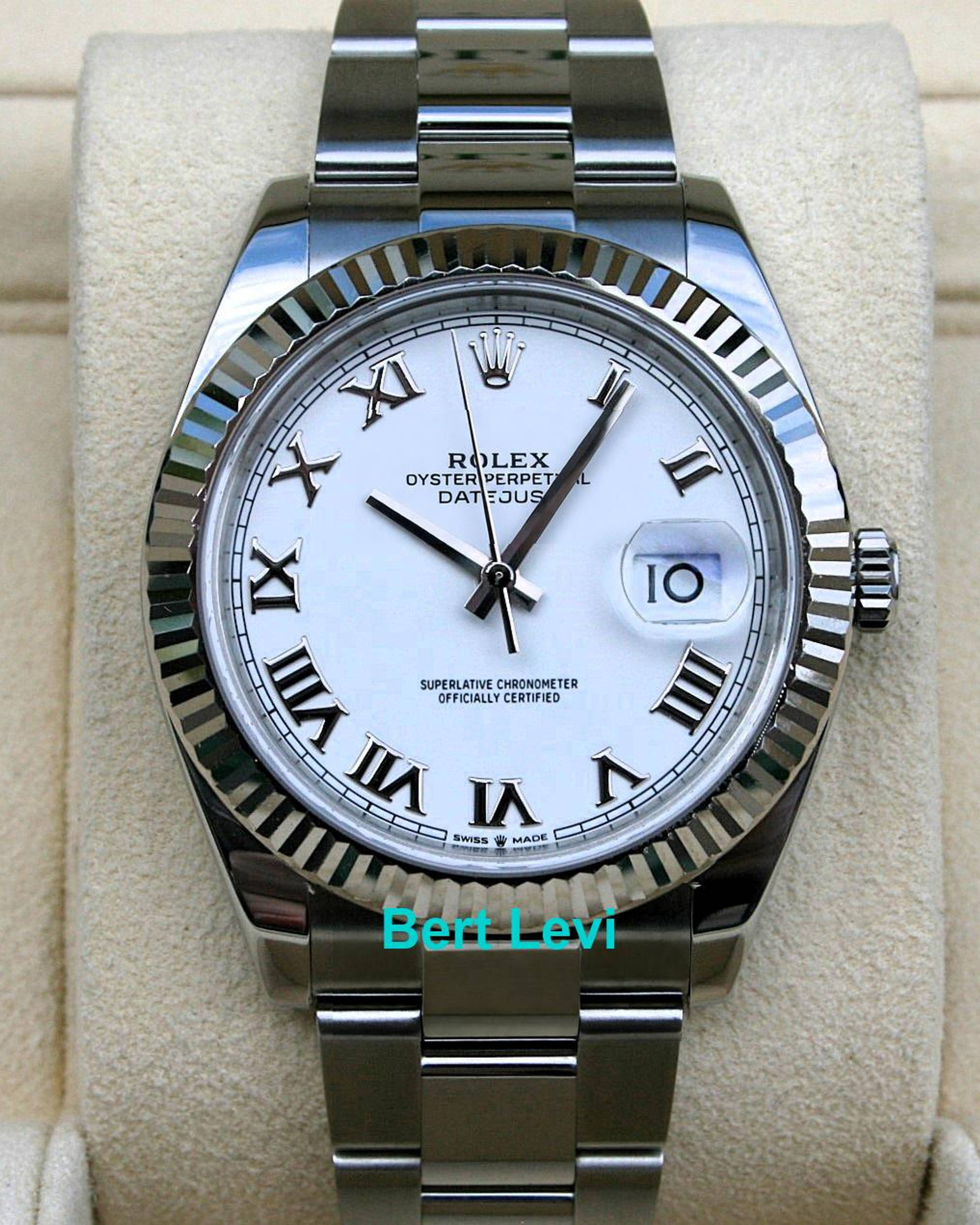 ROLEX 126334 DATEJUST 41MM WATCH WHITE ROMAN DIAL OYSTER