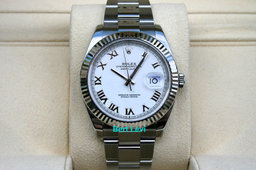 ROLEX 126334 DATEJUST 41MM WATCH WHITE ROMAN DIAL OYSTER