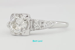 Vintage Round Cut Diamond 0.7 ct Engagement / Anniversary Ring 14K White Gold