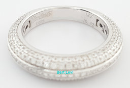 Simon G. Diamond Pave Wedding Band Ring 0.82 ct 18k White Gold 4.6mm