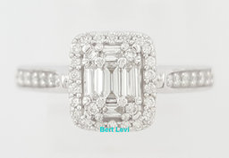 Cluster Diamond Halo Engagement Ring 0.5 ct 14k White Gold Retail $2,500