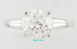 Antique Old European Cut Diamond Three 3 Stone Engagement Ring 1.66 ct Platinum