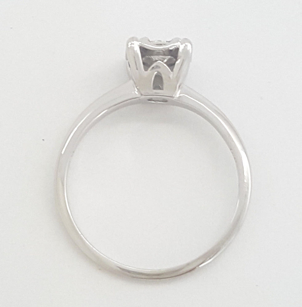 Thumbnail: 0.30 ct Vintage 14K White Gold Round Cut Diamond Solitaire Engagement Ring E-F