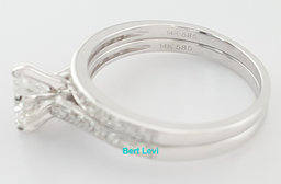 Round Brilliant Diamond Engagement Ring Set 1.36 ct 14k White Gold Retail $8K