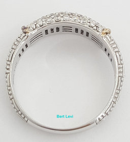 PiyaRo Tessoro Pave Diamond Band Ring 0.5 ct Silver & 14K Gold