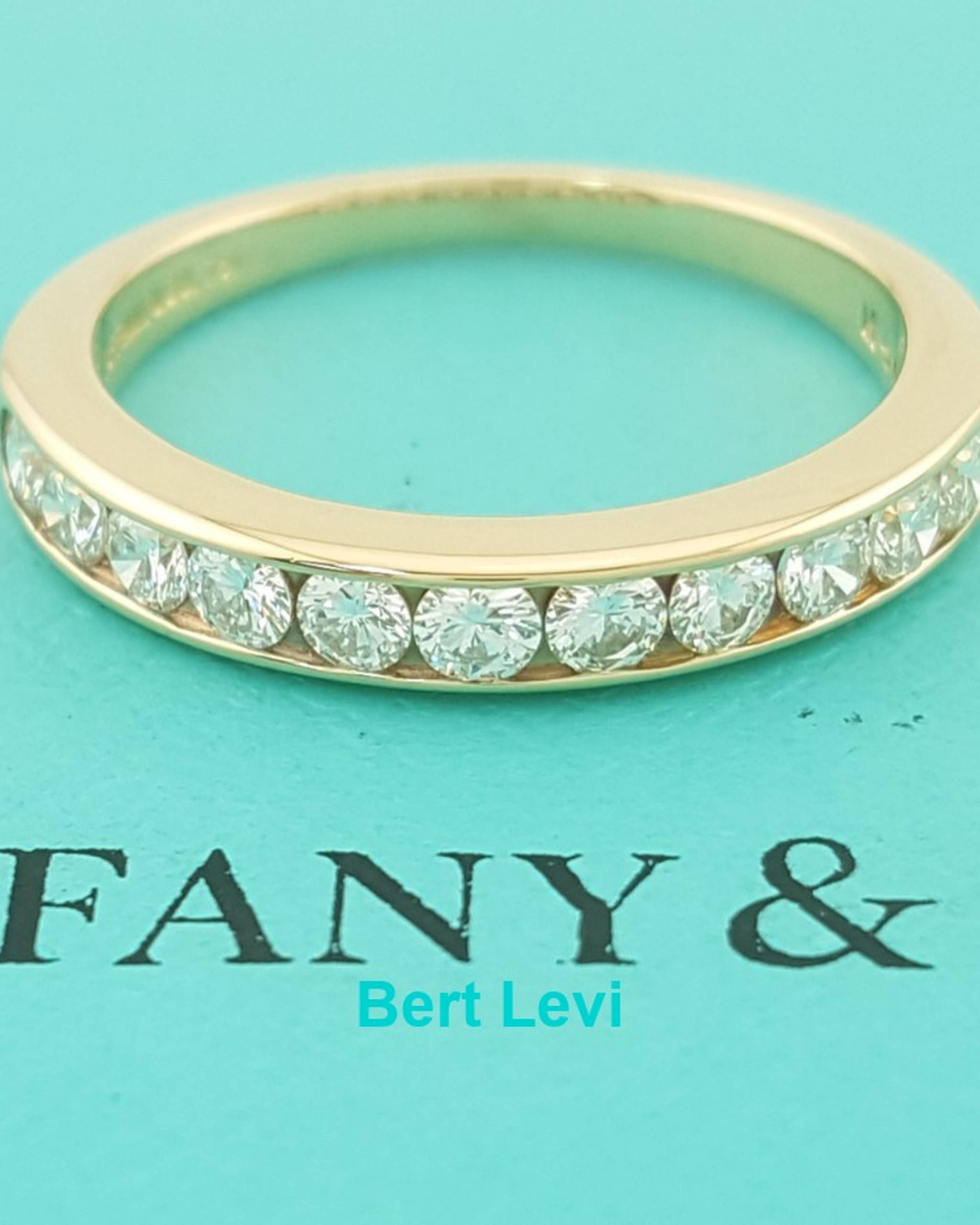 Tiffany & Co Half Circle Diamond Channel Set Wedding Band 18K Gold 3mm 0.5 ct