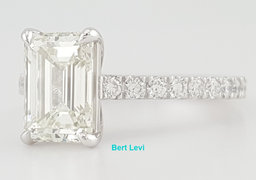 Emerald Cut Diamond French Pave Engagement Ring 2.16 ct Platinum Retail $18K
