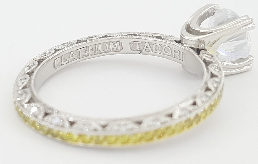 Thumbnail: Tacori Yellow Diamond Semi-Mount Engagement Ring 0.5 ct CZ Plat & 18k Rt $6,950